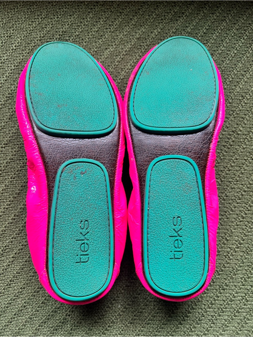 Tieks Women's Patent Ballet Flats in Hot Pink - Picture 2 of 5